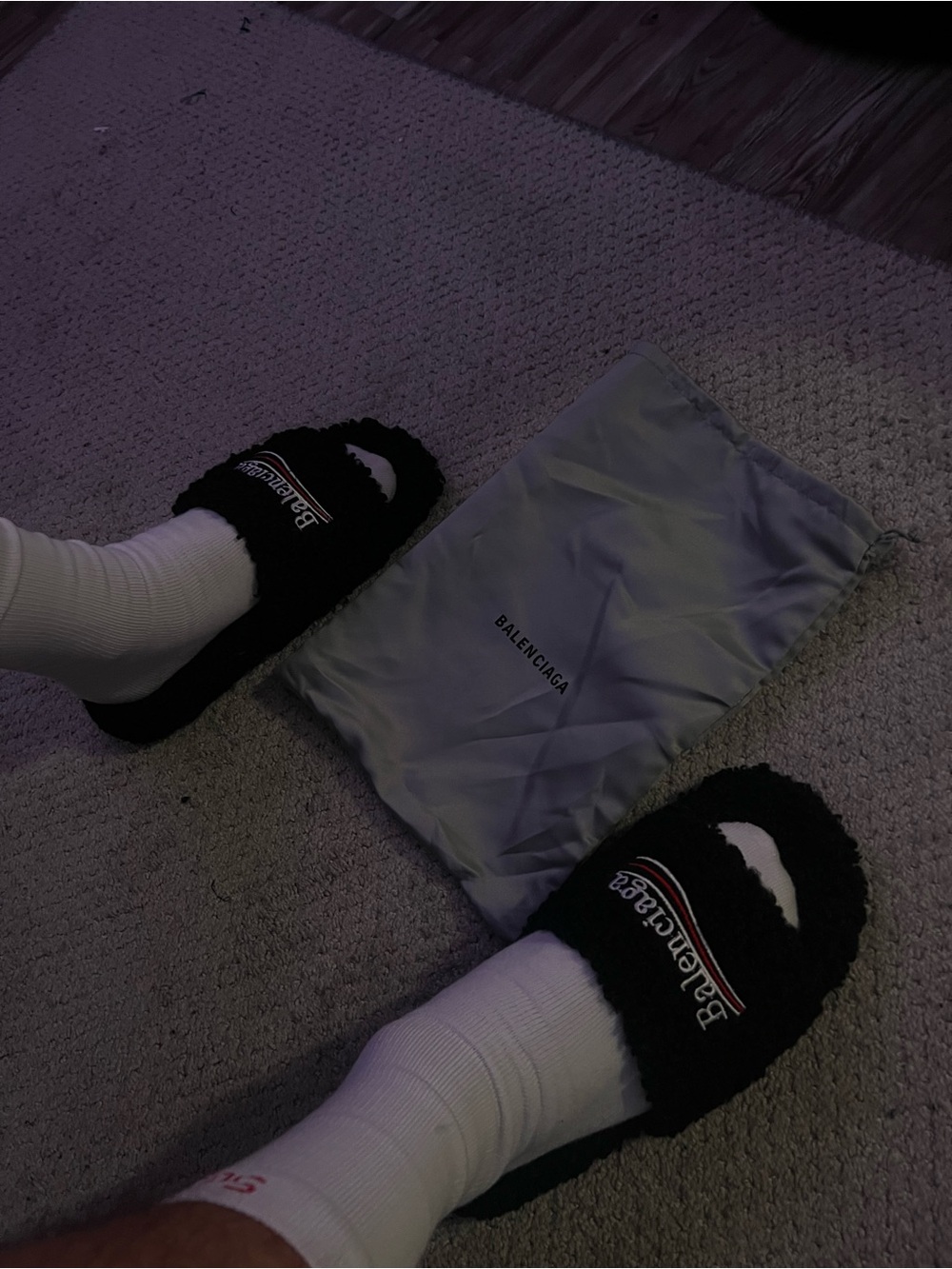 BALENCIAGA Fur Slides